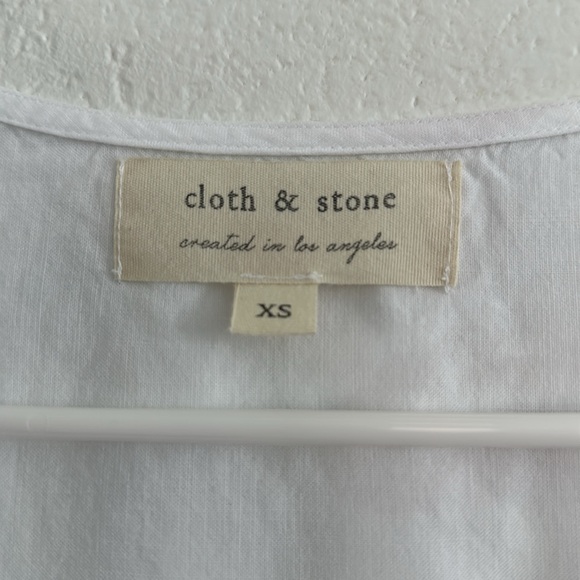 Cloth and Stone White Button Top XS - Picture 4 of 6